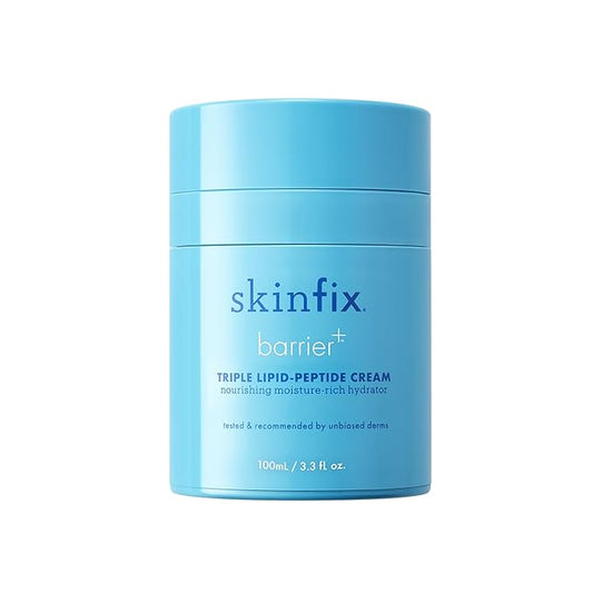 Skinfix Triple Lipid-Peptide Cream - 3.3 oz - Rich Face Moisturizer to Instantly Hydrate & Restore Dry, Sensitive Skin - Non-Comedogenic, Fragrance Free, Vegan, Cruelty Free
