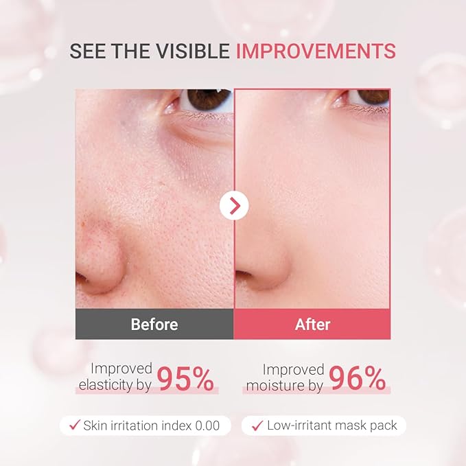 tenzero Rose Peptide Collagen Mask Pack (3 Sheets x 30g), Overnight Hydrogel Mask, Deep Hydrating, Elasticity Enhancing, Anti Wrinkle Lifting, Firming, Nourishing with Collagen, Rose Peptides