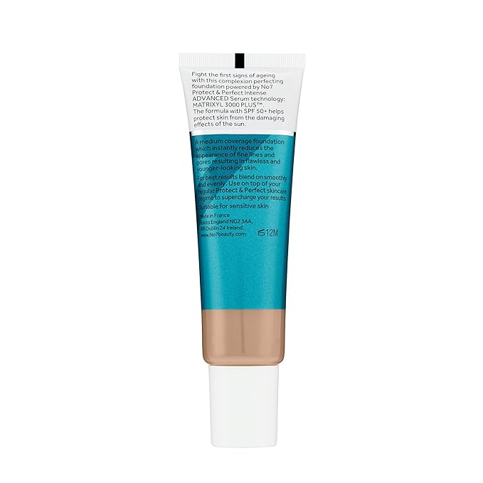No7 Protect & Perfect Advanced All in One Foundation - Cool Ivory - Age Defying Foundation Makeup with SPF 50 - Makeup Base Cream Helps to Reduces Redness & Blurs Visible Pores (30ml)