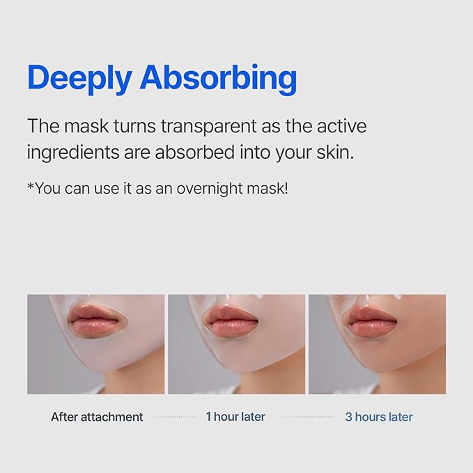 Bluelayer Water Dome Mask - Korean Overnight Collagen Face Mask for Glass Skin, Moisturizing and Firming with Hyaluronic Acid & Blue Agave - Pore Minimizing with Hydrogel Masks for Radiant Glow - 4EA