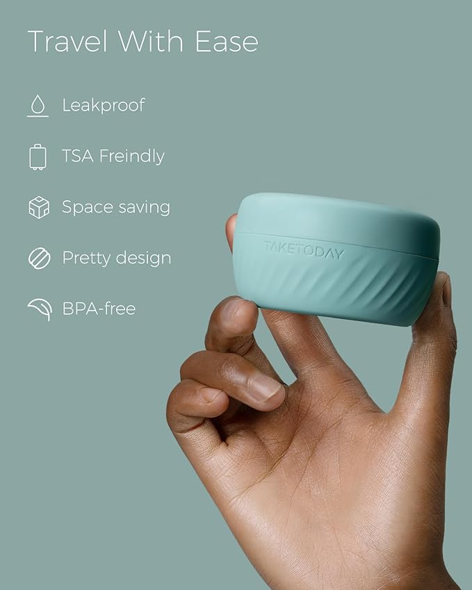 TakeToday Travel Containers for Toiletries, Leak-proof, TSA Approved, Refillable Silicone Cream Jars with Lid Travel Size Essential for Cosmetic toiletry Cream, 2oz, 4 Pack (Gray)