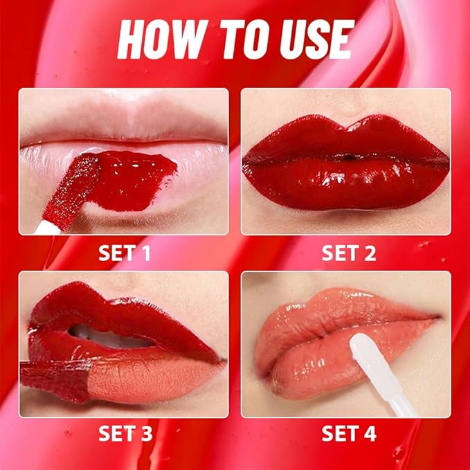 Light Orange Lip Stain Peel off Lip Oil Dual Ended Combo Set, 2 in 1 Lips Liner Stain Oil Peel off Long Lasting Waterproof, High Pigmented Flawless Lips Tint Stick Not Faded Vegan & Cruelty-free 01#