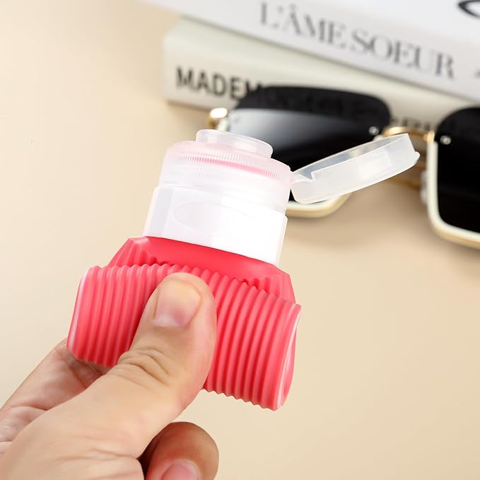 Travel Bottles for Toiletries, Tsa Approved 3oz Portable Travel Bottles, BPA Free Leak Proof Squeezable Silicone Travel Size Containers, Travel Accessories with Clear Toiletry Bag (4 Pack)