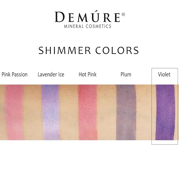 Demure Mineral Shimmer Eyeshadow Loose Powder | Violet | Organic & Natural Makeup | Professional Grade | 33 Shades | Cruelty Free