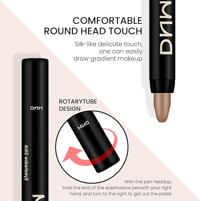 Kaely 8Pcs Cream Eyeshadow Stick Set, Champagne Pearl Taupe Bronze Cocoa Stone Putty Smoky Amethyst, Matte Shimmer Eyeliner Pencil Eye Shadow Sticks Palette Makeup for Older Women, Cruelty-Free 03