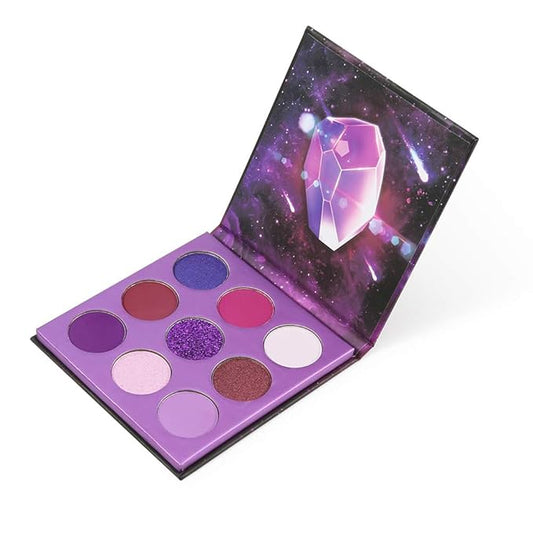 docolor Eyeshadow Palette 9 Colors Gemstone Shadow Palette Highly Pigmented Mattes Shimmers Smokey Glitter Cream Colorful Powder Blendable Long Lasting Waterproof Makeup Palette-Purple