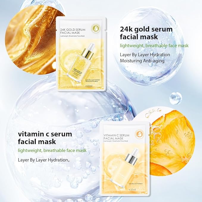 Face Sheet Mask Skincare,Hydrating Spa Face Mask For Sensitive Skin,Moisturize,Nourish for All Skin Types,Natural Skin Care Spa Face Mask for Women Men Girls,Pack of 6