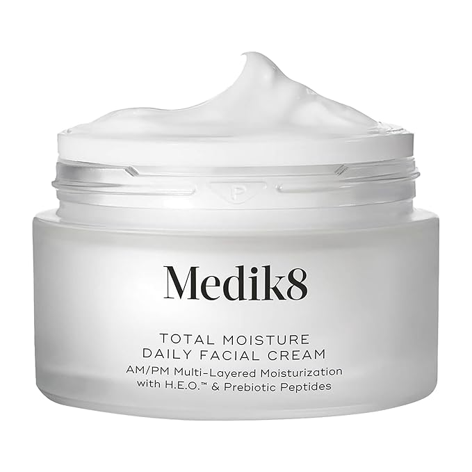 Medik8 Total Moisture Daily Facial Cream - Hydrating Peptide Face Moisturizer with Hyaluronic Acid - Face Cream Supports Skin Barrier - 1.6 oz