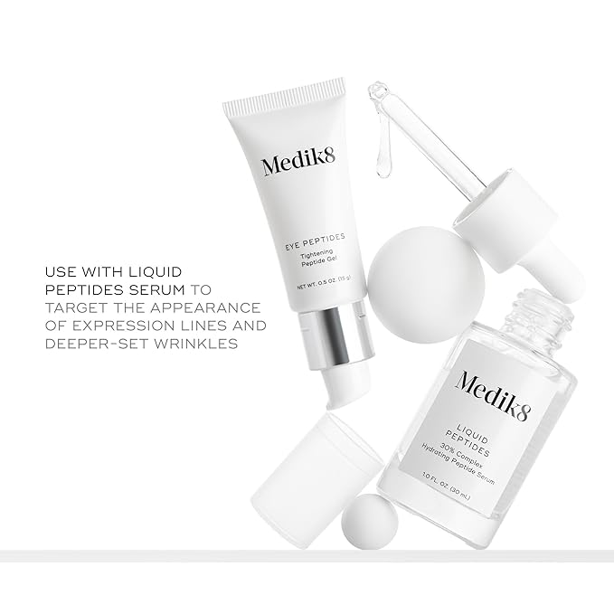 Medik8 Eye Peptides Gel - Daily Under Eye Gel - Anti Aging Serum - Hydrating Serum Gently Smooths Bags and Wrinkles - Vegan and Gluten Free - 0.5 oz