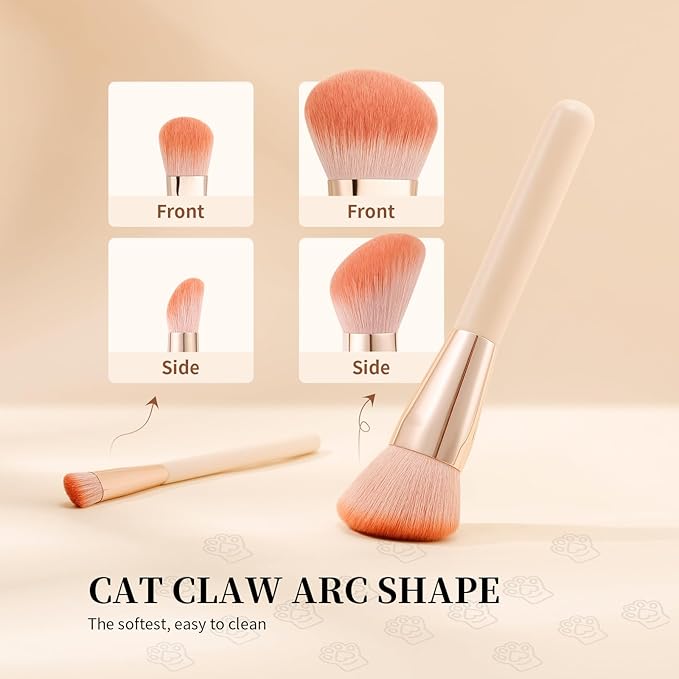 DUcare Foundation Contoured Brush - Concealer Brush Under-Eye Concealing and Contouring Makeup Brushes - Face Brush For Liquid Or Cream Foundations