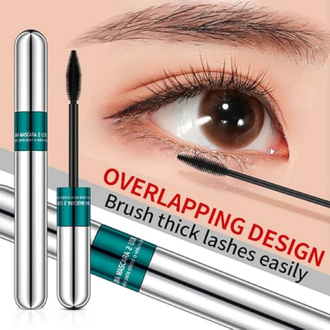 4d silk fiber mascara black volume and length，mascara 5x longer thickening and no clumping，long lash and waterproof