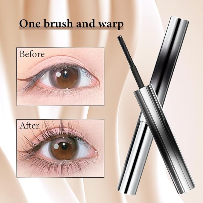 3D Curling Iron Wand Mascara, 2025 New Waterproof Metal Iron Wand Mascara Tubing, Waterproof & Smudge-Proof Long-Lasting Curling Eyelash Mascaras with No Flaking (Black)