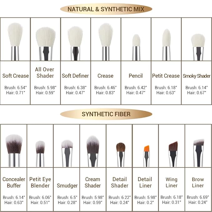 Jessup Professional Natural-Synthetic Eye Makeup Brushes Set 15pcs for Eyeshadow Blending Concealer Eyeliner Eyebrow, Rose Carmine/Silver T197