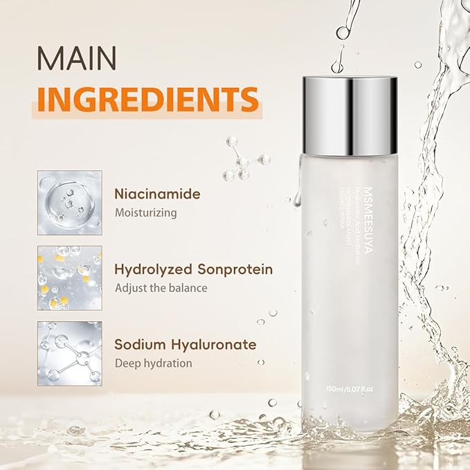 Nicotinamide Moist Essence Toner, with Nicotinamide, A Fresh and Delicate Feel, Moisturizing, Alcohol-Free, Suitable for All Skin Types, 150ml/5.07 fl oz