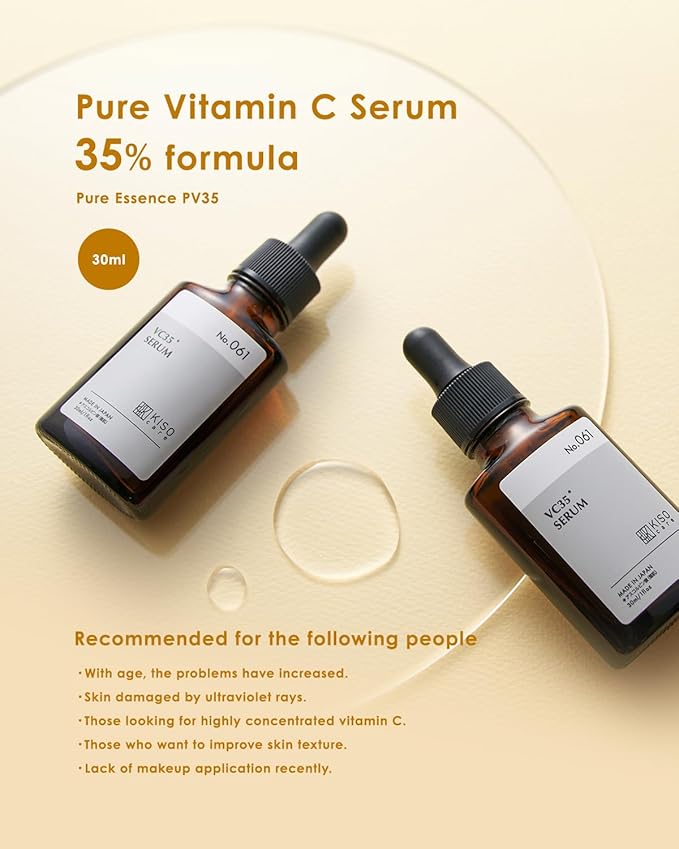 Pure Vitamin C 35% Serum for Face Coix barley extract 30ml 1oz - Made in Japan