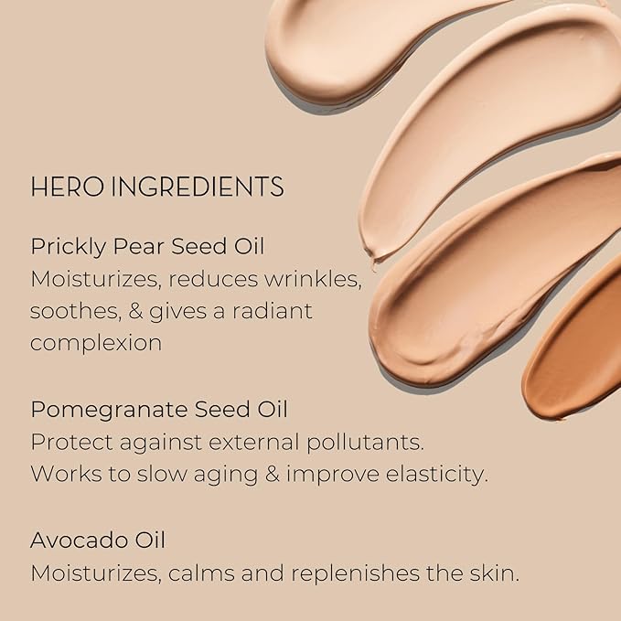 INIKA Organic BB Cream Foundation - Vegan Makeup with Hydrating Prickly Pear, Jojoba, and Pomegranate Seed Oil - Lightweight, Radiant BB Glow for Balanced Skin Tone, Porcelain, 1 fl oz
