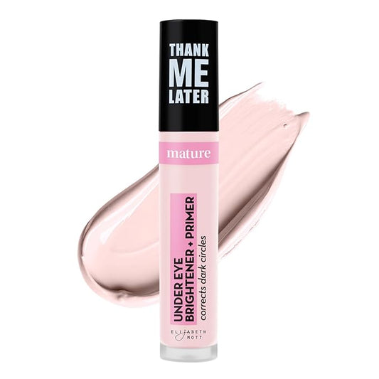 Elizabeth Mott Thank Me Later Under Eye Brightener & Primer – Hydrating Color Corrector for Dark Circles – Lightweight Concealer Base for Mature Skin, Fair Shade 5ml