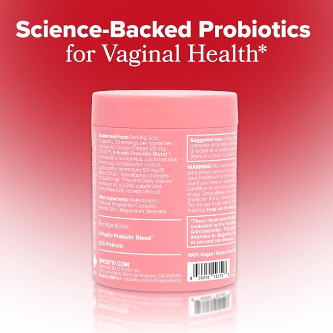O Positiv URO Vaginal Probiotics for Women pH Balance with Prebiotics & Lactobacillus Probiotic Blend - Vaginal Health Supplement - Promote Healthy Vaginal Odor & Vaginal Flora, 60 Count (Pack of 3)