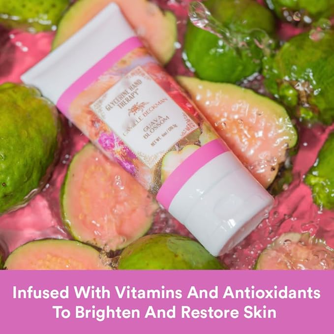 Camille Beckman Glycerine Hand Therapy Cream, Guava Blossom, Ultra Moisturizing Hand Cream for Dry, Cracked Hands, Non-Greasy, Paraben-Free, Made in USA, 6 Ounce