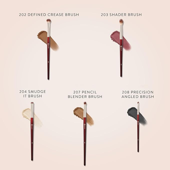 BK BEAUTY - BRUSH SET FOR HOODED OR SMALLER EYES (5PC) - Eyeshadow Brush Set for Blending, Smudging & Defining Eyeshadow and Eyeliner | Premium Eye Makeup Brushes for Precise Application