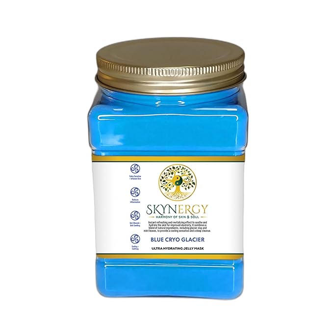 Blue Cryo Glacier Jelly Face Mask - Professional Grade HydroGlo Peel Off Face Mask, Radiance, Reduced Fine Lines & Pigmentation - Vajafacial Jelly Mask | 12 Applications (30 Fl Oz)
