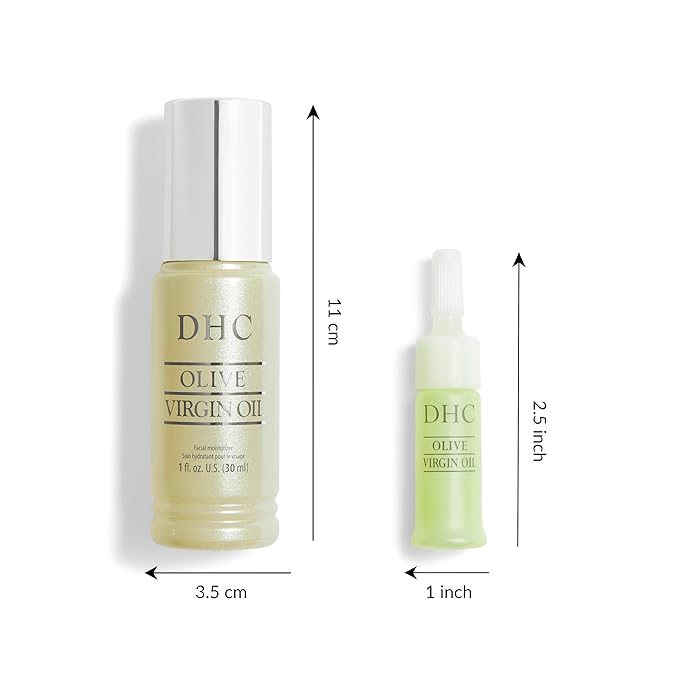 DHC Olive Virgin Oil and Olive Virgin Oil Mini, Facial Moisturizer, Hydrating, Nourishing, Lightweight, Fragrance and Colorant Free, All Skin Types, 1 fl. oz. and 0.16 fl. oz.
