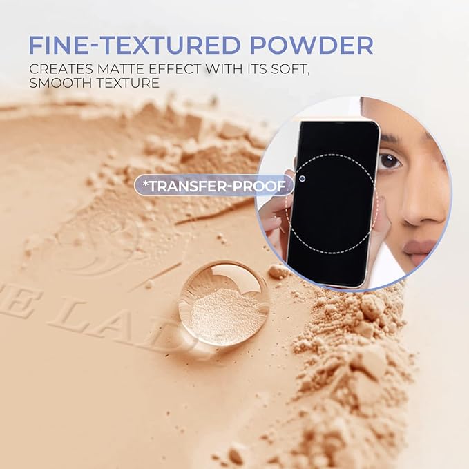 SACE LADY Face Powder Waterproof Sets Makeup, Controls Shine, Smooth Fine Lines for Flawless Lightweight Finish, Long Lasting Matte Compact Setting Powder Cosmetics Cruelty-free, 0.35oz (#01)