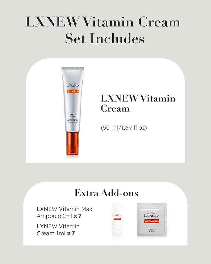 ISA KNOX LXNEW VITAMIN Cream Set (64 ml/2.16 fl oz) - Skin tone, Blemish Recovery/Hyperpigmentation Treatmen. Multivitamins, Antioxidant Collagen Complex.