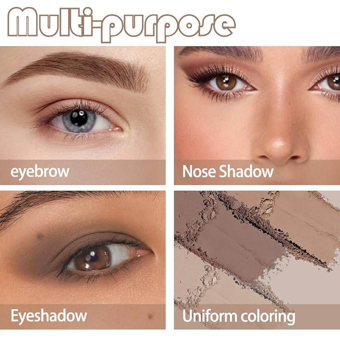 Eyebrow Powder Dark Light Brown Kit,Eye Brow Powder for Women with Brow Brush,Long-Lasting Waterproof Three Colors Brow Filler Get Full Defined Natural Brows,Eyebrow Powder Makeup