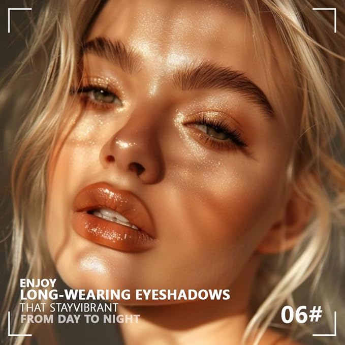 Monochrome Cream Glittle Eyeshadow Palette Makeup, High Pigment Natural Sombras Crema Para Ojos, Brown Shimmer Single Eye Shadow for Older Women, Talc, Paraben & Cruelty Free