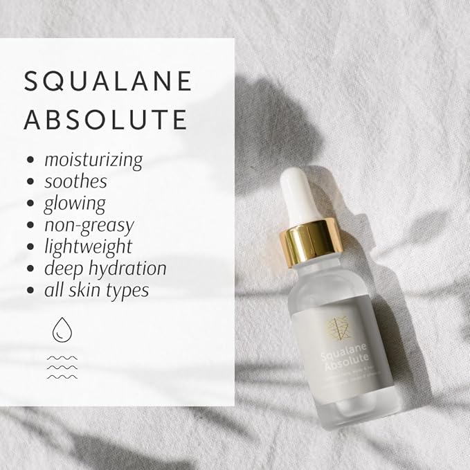 Squalane Absolute - EWG VERIFIED, for Skin Texture, Tone, and Youthful Radiance, 30ml/1oz