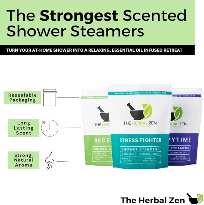 Bulk Shower Steamers with Essential Oils Combo Set by The Herbal Zen (3 Packs of 10 Tablets, Value Set), Bulk Shower Bombs, Relaxation Gift for Women and Men, Birthday Gifts, Mothers Day Gift