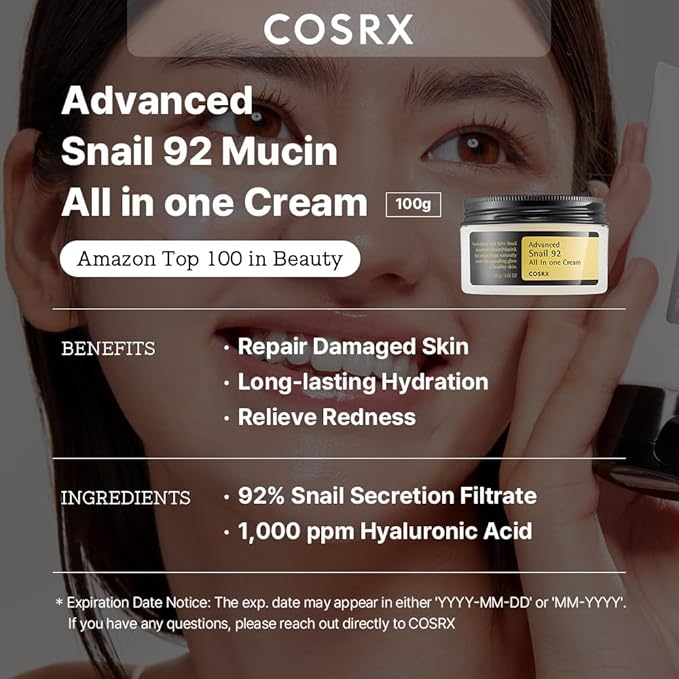 COSRX Skin Cycling Routine - Snail Mucin 92% Cream + Retinol 0.1 Cream, Recovery Set for Face and Neck, Fine Lines Spot Treatment, Repair Moisturizer for Face