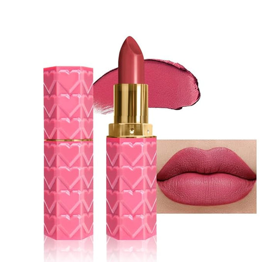 evpct 1Pcs Rose Pink Lipstick, Silky Velvet Matte Lipstick Pack Sets for Women, Long Lasting Smudge Proof Lipstick Lip Stain Makeup Kit matte lipstick 24 hours original P03
