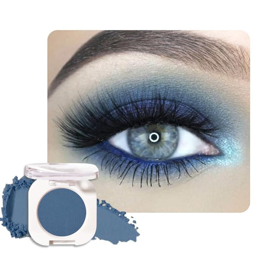 Single Matte Eye Shadow Palette Makeup, Blue Matte Eyeshadow for Women, Monochrome Eye Shadow Makeup, Pigmented Waterproof Sombras Para Ojos, Vegan, Talc, Paraben & Cruelty Free, 34