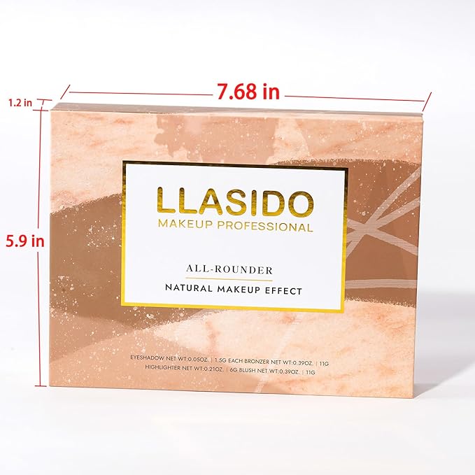 Baked Makeup Palette with Bronzer, Blush Eyeshadows Multi-Purpose Travel Compact, Velvety Smooth Finish, Neutral Pigmented Colors, Vegan Cruelty, Gift Set for Women