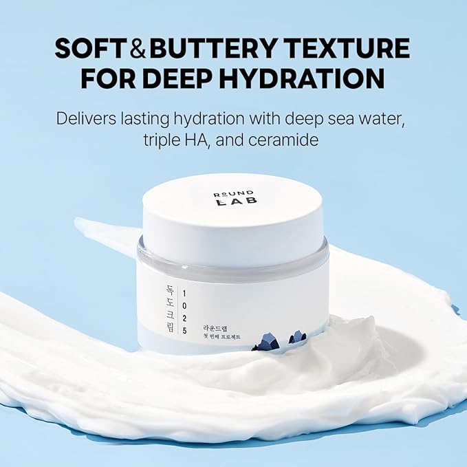 ROUND LAB 1025 Dokdo Cream | Facial Cream, Soothing, Moisturizing Cream (2.71fl.oz) (International Ver.)