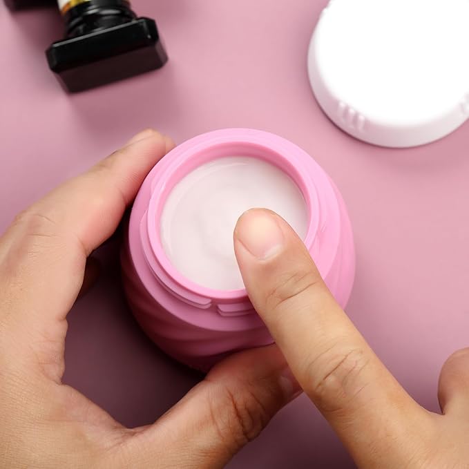 Gemice 4 OZ Travel Size Containers for Toiletries, 4-Pack Leak-Proof Silicone Slime Jars with Lids, BPA Free Small Round Cosmetic Slime Container for Lotion, Cream, Ointments, Travel Essentials