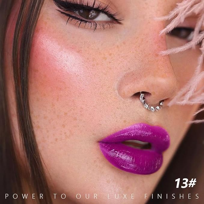 Magenta Purple Red Matte Creamy Lipstick for Women, Longwear Lip Gloss Face Paint Stick, Lip Stick Stain Long Lasting Waterproof Easy Application Full Coverage Velvet Gloss for Party Halloween Makeup