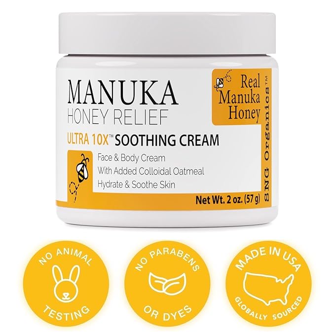 Super Natural Goods Manuka Honey Cream (2oz) – Hydrating Lotion for All Skin Types Suitable for Kids and Adults | Moisturizing Body Cream with Real Manuka Honey Aloe Vera Juice and Cocoa Butter