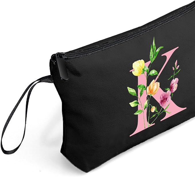 Mom Birthday Thank You Appreciation Gifts for Women Aunt Teacher Coworkers Bride Bridesmaid Monogrammed Travel Makeup Cosmetic Bag with Mirror Valentines Mothers Day Christmas Graduation K