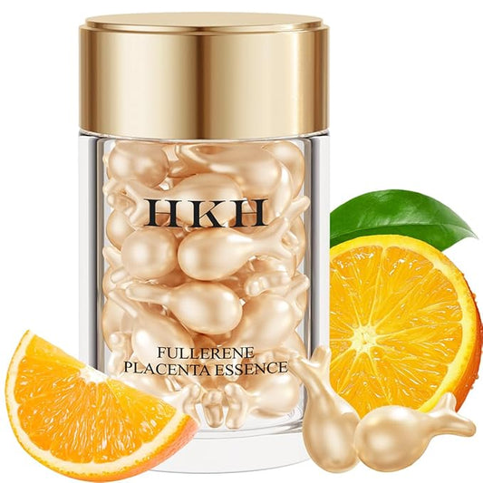 HKH Vitamin C Serum For Face, Anti-Aging Vit C with Vitamin E Serum 48 Capsules, Evens Skin Tone & Reduces Wrinkles, Travel Size Skincare Capsules for Smoothing, Hydrating & Firming Skin