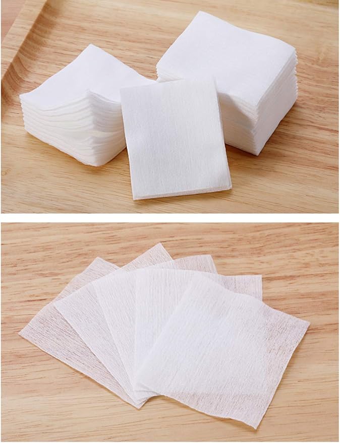 1000 PCS Thin Makeup Facial Cotton Pads, Square Facial Lips Eyes Makeup Remover Pads, Nails Polish Remover Cotton Pads, Non-Woven, Soft, Lint Free