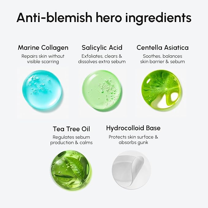 MAREE Invisible Pimple Patches - Clear Pimple Patches for Face - Hydrocolloid Acne Patches Anti Blemish - Zit Stickers for Face - Parches Para Acne - Pinple Zit Patches Pimple Stickers - 72 Dots