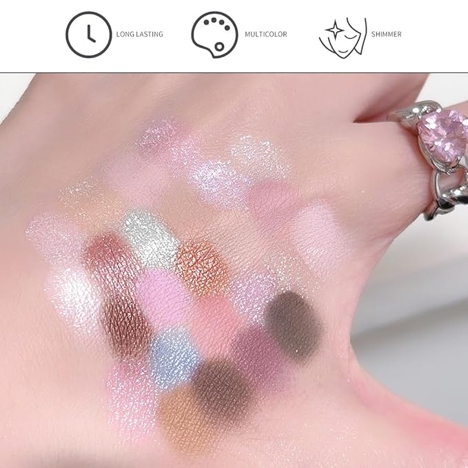 Eyeshadow Palette, 25 - Shades Matte & Shimmer Finishes, Glitter Pigment Eye Makeup, Blendable Powder Cream, Rich Color Selection, Cruelty Free, Professional-01#