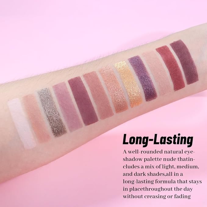 Neutral Smokey Eye Shadow Palette,Nude Mauve Rose Gold Cream Eyeshadow Palette,Make Up Pallets for Women Natural Eyeshadow for Eyes Long Lasting Naturing-Looking