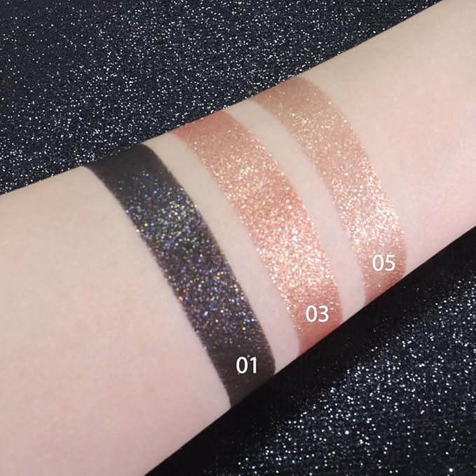 Eye shadow low saturation delicate long-lasting eye shadow palette, Monochrome Glittler Eyeshadow, pressed glitter eyeshadow, Glittle Pressed Powder Single Vegan Eyeshadow, (02 Glittle Brown)