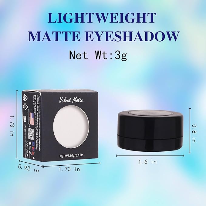 MEICOLY White Single Eyeshadow,Pressed Powder Matte Eye Shadow for Halloween SFX Mime Cosplay Makeup,White Cream to Powder Foundation for Makeup,High Pigment Eyeshadow for Day & Night