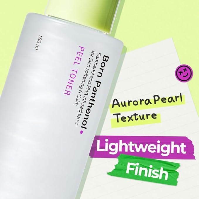 SAM'U Born Panthenol Peel Toner, Instant Hydration with 7 Hyaluronic Acids & Ceramide, Gentle Exfoliating PHA Toner for Women – Korean Skincare for All Skin Types (180ml / 6.08 fl oz)