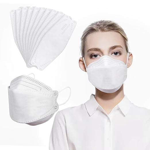 KN95 Face Masks for Adults 50 Pack, Individually Wrapped, 5-Ply White Disposable Face Mask Against PM 2.5 Smoke & Dust, Filtration Efficiency 95%